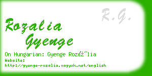 rozalia gyenge business card